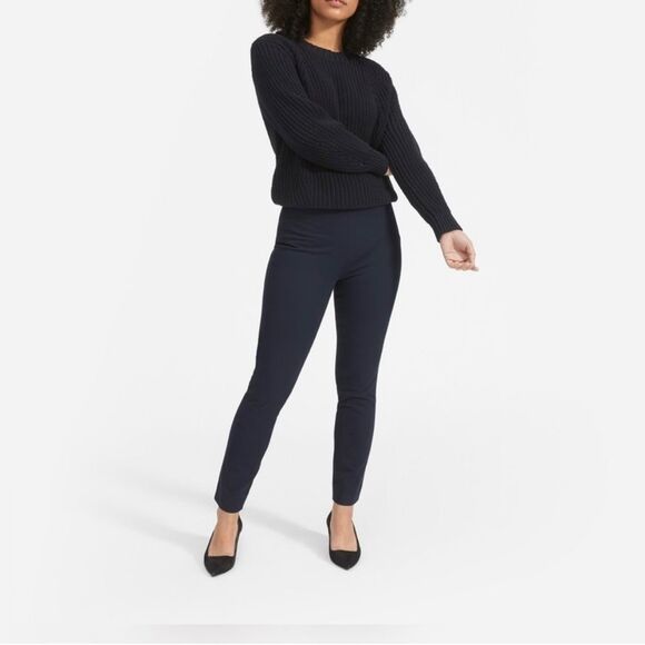 NWT Everlane Stretch work pants slit back Navy Blue size 4 - Picture 1 of 12